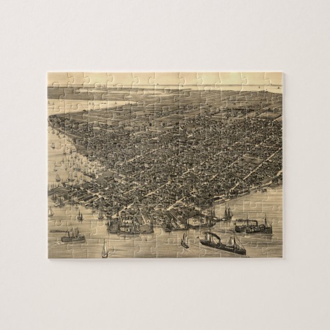 Vintage bildhafte Karte von Key West Florida (Horizontal)