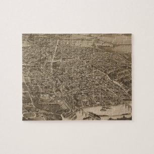 Vintage bildhafte Karte von Knoxville (1886)