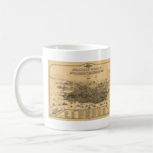 Vintage bildhafte Karte von San Francisco (1875) Kaffeetasse