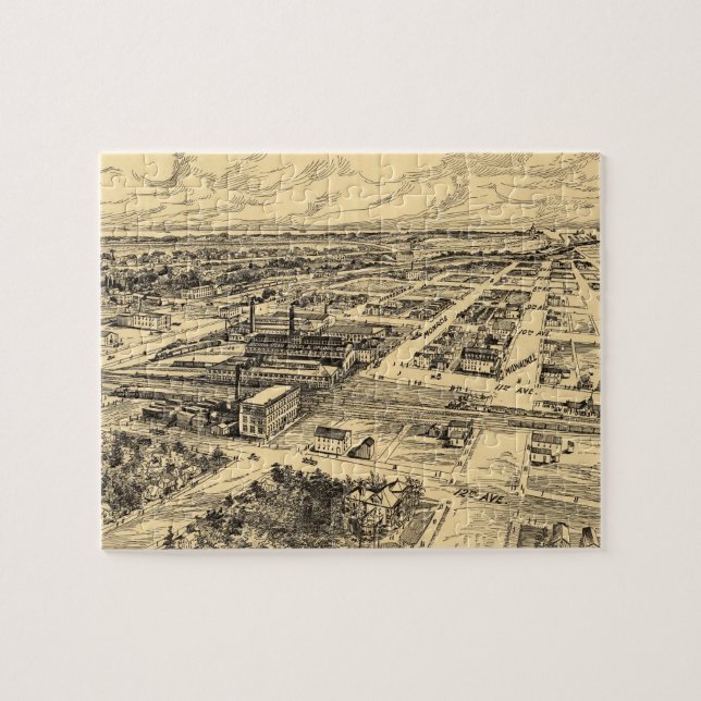 Vintage bildhafte Karte von SüdMilwaukee (1906) (Horizontal)