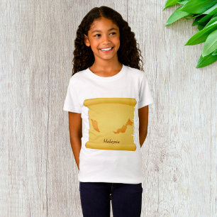 Vintage Bildrolle Malaysia Map T-Shirt