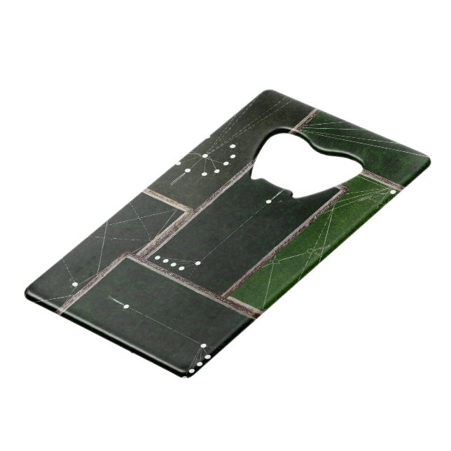 Vintage Billard Tafel Billardtisch Geldbeutel Flaschenöffner (Rückseite Schrägansicht)