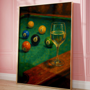 Vintage Billard-Wandkunst Billardtisch Poster