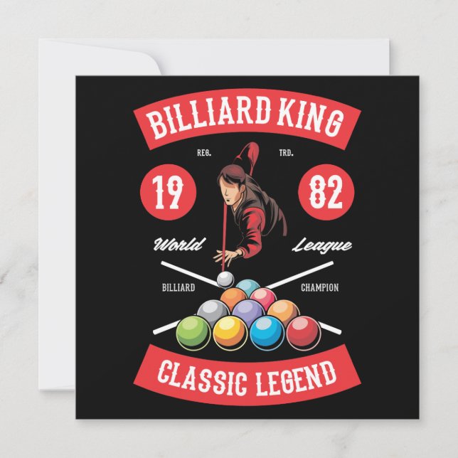 Vintage Billiard Mancave Grußkarte Karte (Vorderseite)