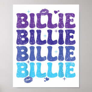 Vintage Billie Herz Persönlicher Name Ich liebe Bi Poster
