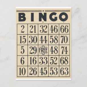 Vintage-Bingo-Karte Postkarte