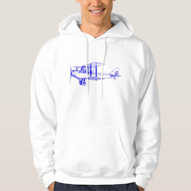 Vintage Biplane - blau Hoodie (Vorderseite)