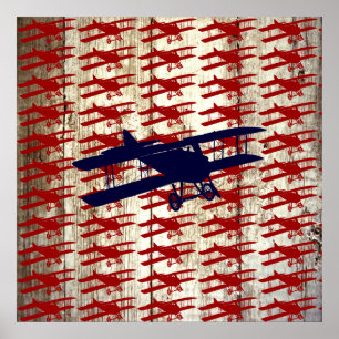 Vintage Biplane für Geschenke aus der Stallholz-Lu Poster