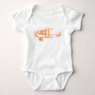 Vintage Biplane - Orange Baby Strampler