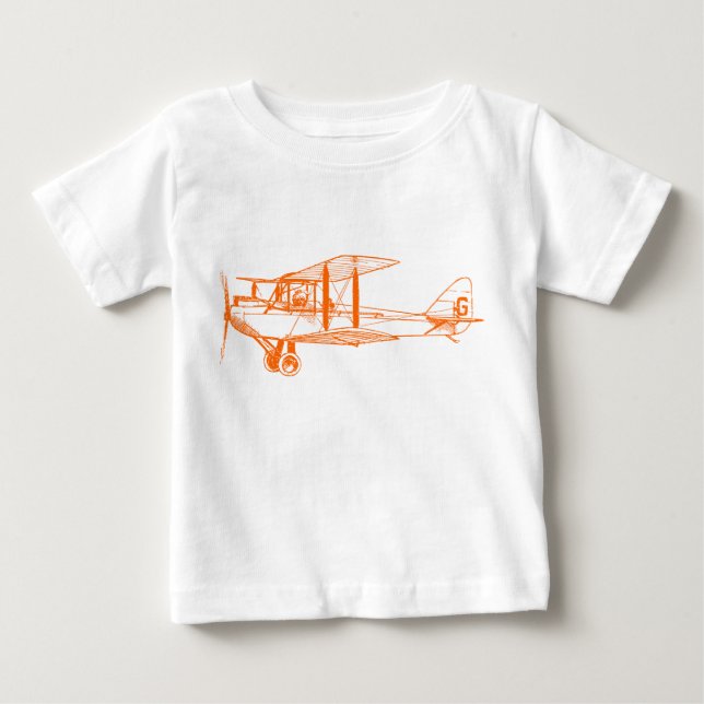 Vintage Biplane - Orange Baby T-shirt (Vorderseite)
