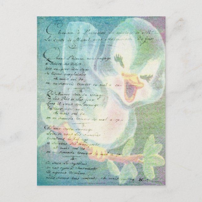 Vintage Bird Digital Art Collage Postkarte (Vorderseite)