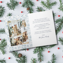 Vintage Bird & Pine Christmas Folding Card 