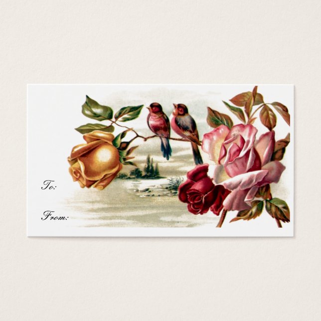 Vintage Bird-Rose-Giftmarke (Vorderseite)