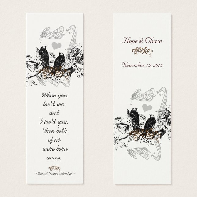 Vintage Bird-Wedding-Tags (Vorne & Hinten)