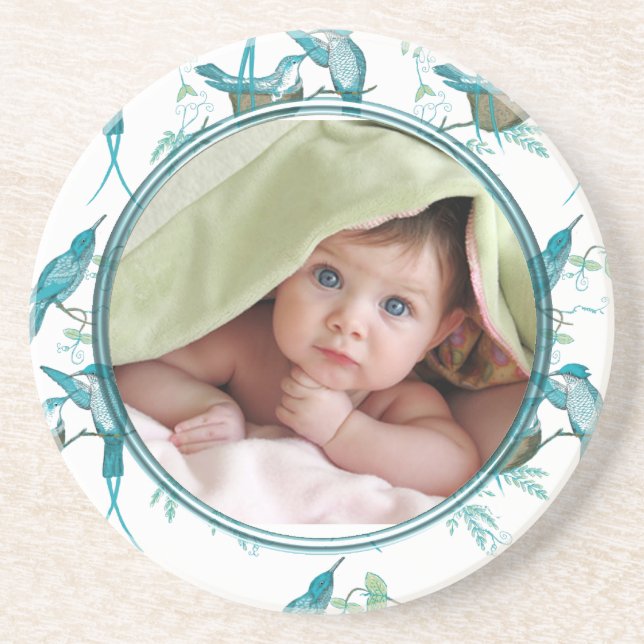 Vintage Birds Baby Foto Untersetzer (Vorne)
