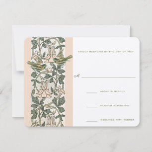 Vintage Birds HoneySuckle Wedding RSVP