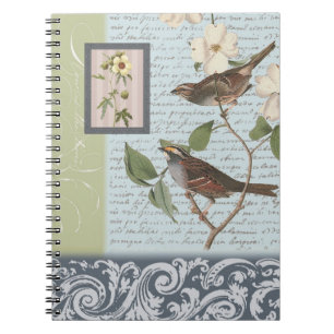 Vintage Birds...Notizbuch Notizblock