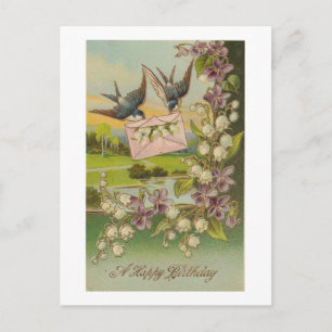 Vintage Birds Postkarte