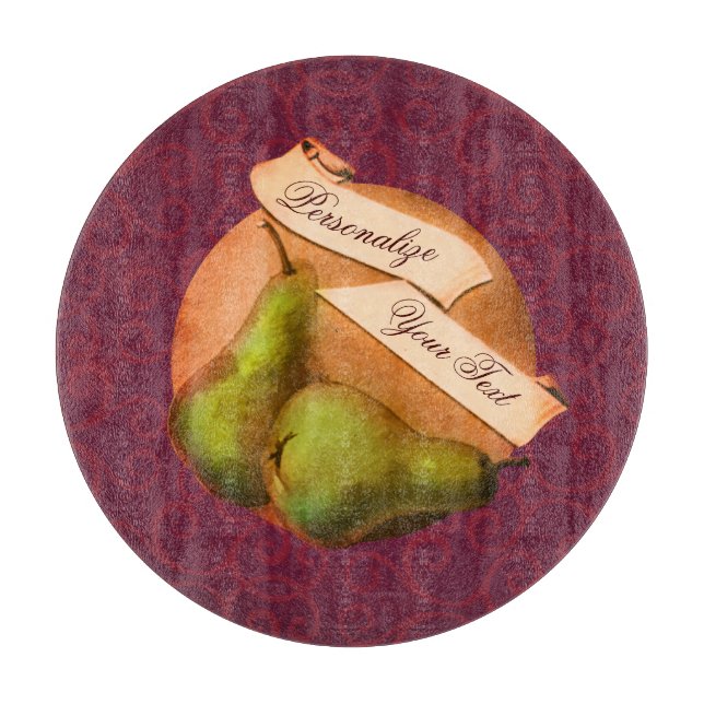 Vintage Birnen Retro Frucht Alte Schule Schneidebrett (Vorderseite)