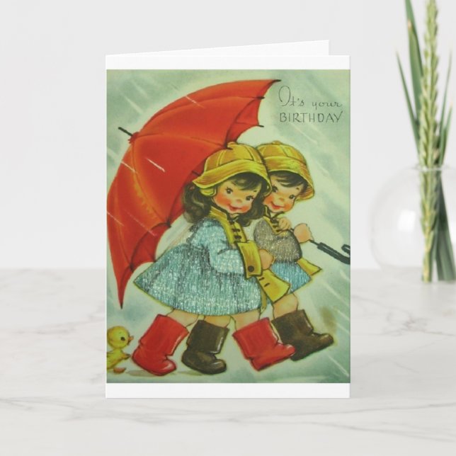 Vintage Birthday Card Karte (Vorderseite)