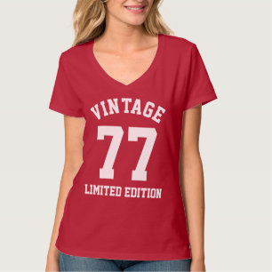 Vintage Birthday Year Ltd Custom Jersey T-Shirt