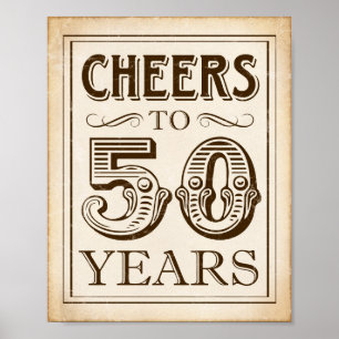 Vintage BIS 50 JAHRE ABBILDUNG Poster