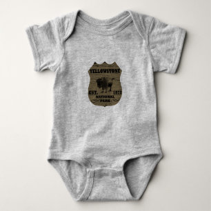 Vintage-Bison Yellowstone-Nationalpark Baby Strampler