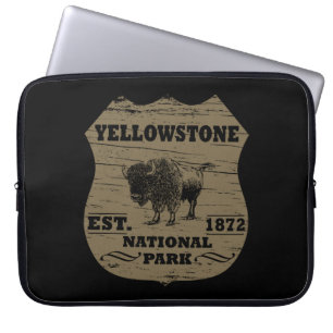 Vintage Bison Yellowstone Nationalpark Laptopschutzhülle