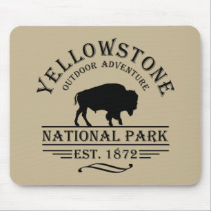 Vintage-Bison Yellowstone-Nationalpark Mousepad