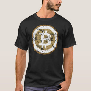 Vintage Bitcoin (verblasst) Grafikdruck T-Shirt