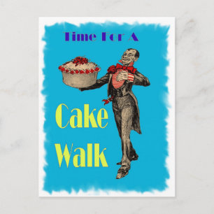 Vintage Black Americana CAKE WALK Postkarte