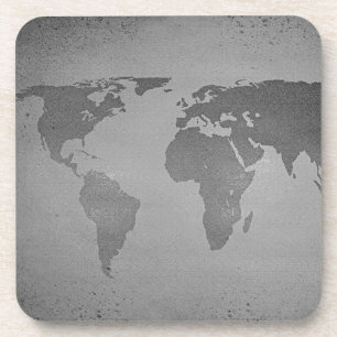 Vintage black and white world map getränkeuntersetzer
