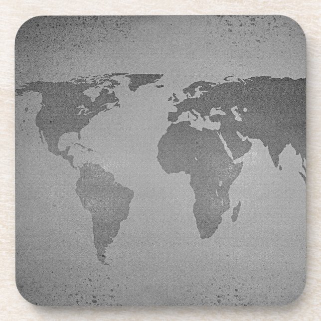 Vintage black and white world map getränkeuntersetzer (Vorderseite)