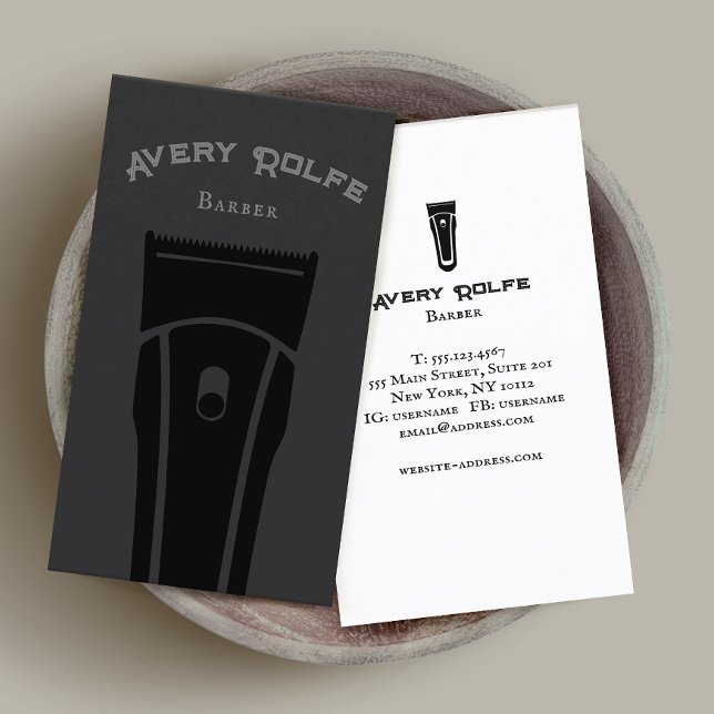 Vintage Black Barber Electric Hair Clippers Visitenkarte (Von Creator hochgeladen)