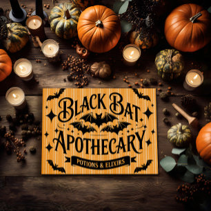 Vintage Black Bat Apotheke Poster