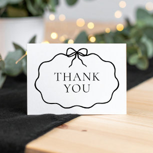 Vintage Black Bow Girl Babydusche Dankeskarte