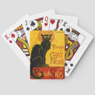Vintage Black Cat Art Nouveau Paris Süße Chat Noir Spielkarten