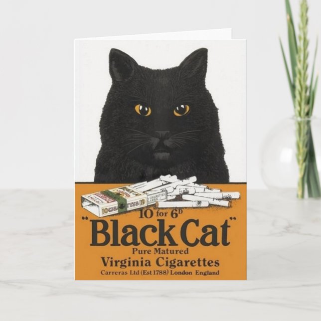 Vintage Black Cat Cigarette Ad-Karte Karte (Vorderseite)
