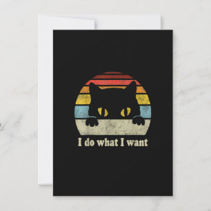Vintage Black Cat ich mache was ich will Katze lus Einladung