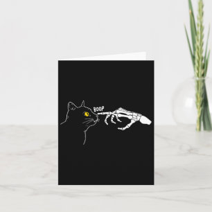 Vintage Black Cat Skeleton Hand Boop Halloween Cos Karte