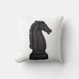 Vintage black chess piece kissen