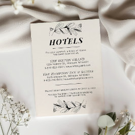Vintage Black & Cream Retro Wedding Hotel Card Begleitkarte