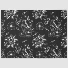 Vintage Black Floor Bird Fairycore Decoupage Seidenpapier