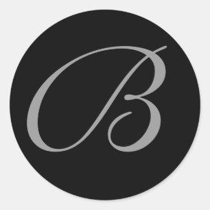 Vintage Black Mit Monogramm Wedding Envelopel Sieg Runder Aufkleber