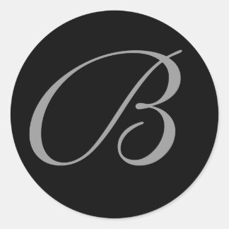 Vintage Black Mit Monogramm Wedding Envelopel Sieg Runder Aufkleber
