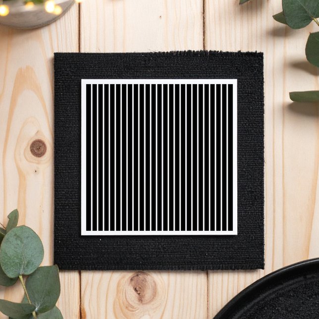 Vintage Black Pinstripe Girl Baby Shower Serviette (Von Creator hochgeladen)