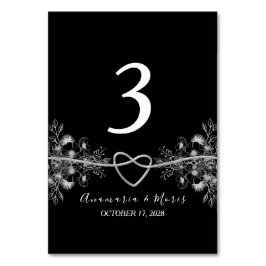Vintage Black Wedding Tischnummer