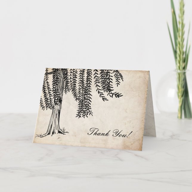Vintage Black Weeping Willow Tree Merci (Devant)