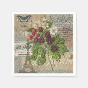 Vintage BlackBerry und Französisch Ephemera Art Co Serviette