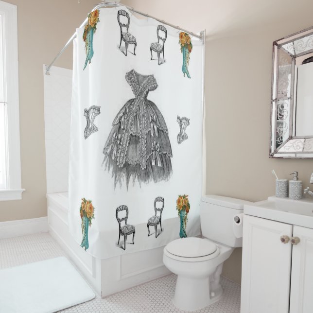 Vintage blanc chaussure rideau (En situation)